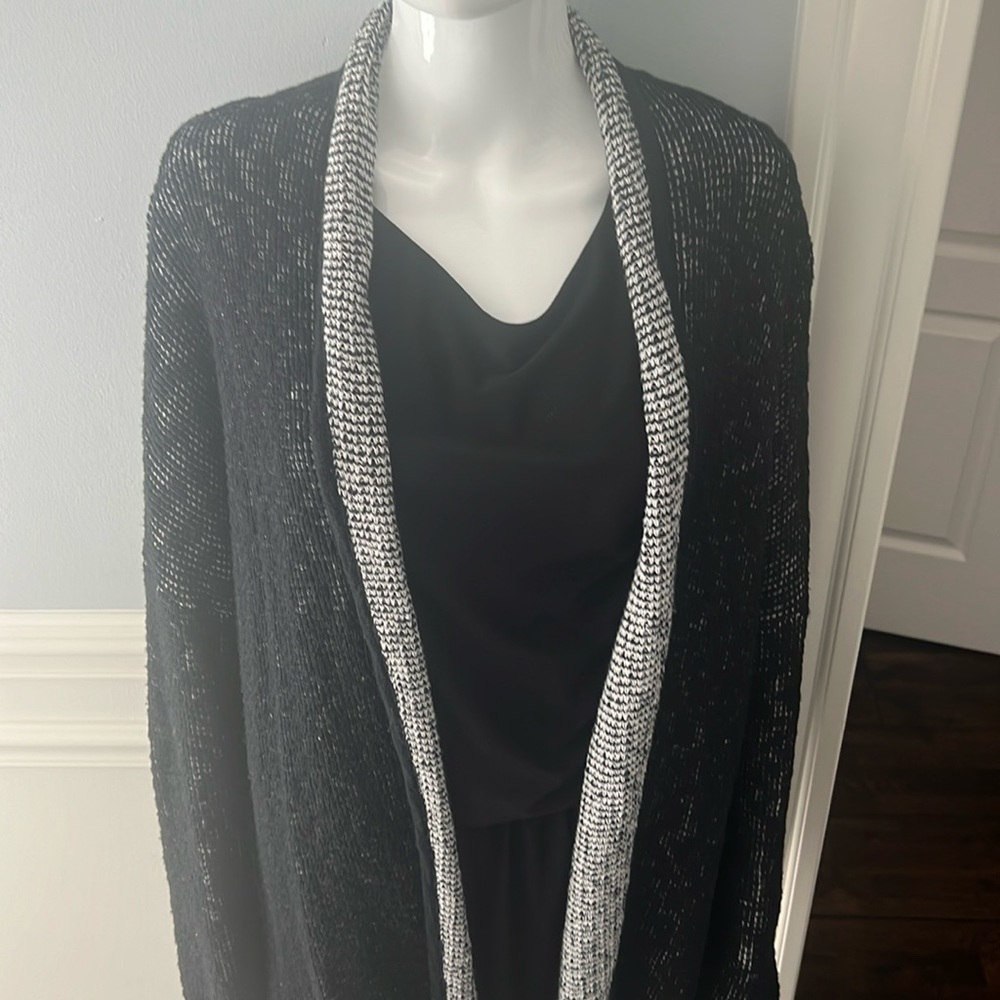 Eileen Fisher Black/White Knit Cardigan